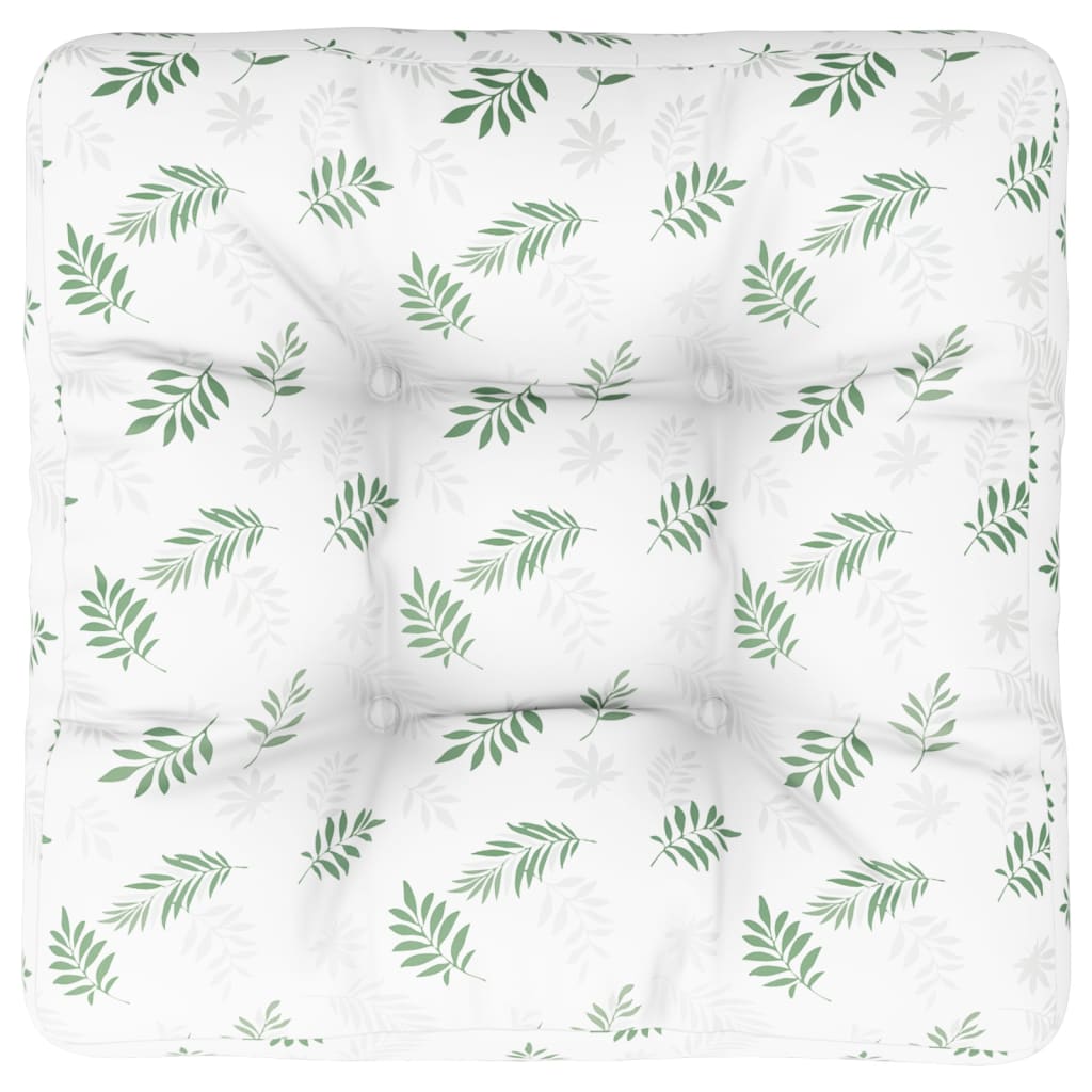 Cuscino per Pallet con Motivo a Foglie 50x50x12 cm in Tessuto