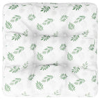 Cuscino per Pallet con Motivo a Foglie 50x50x12 cm in Tessuto