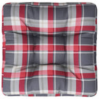 Cuscino per Pallet Motivo a Quadri Rossi 60x60x12 cm in Tessuto