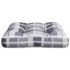 Cuscino per Pallet Motivo a Quadri Grigi 60x60x12 cm in Tessuto