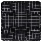Cuscino per Pallet Motivo a Quadri Nero 60x60x12 cm in Tessuto