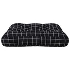 Cuscino per Pallet Motivo a Quadri Nero 60x60x12 cm in Tessuto