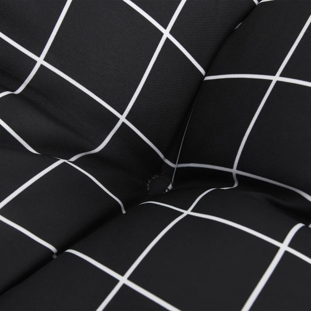 Cuscino per Pallet Motivo a Quadri Nero 60x60x12 cm in Tessuto