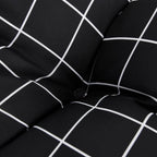 Cuscino per Pallet Motivo a Quadri Nero 60x60x12 cm in Tessuto