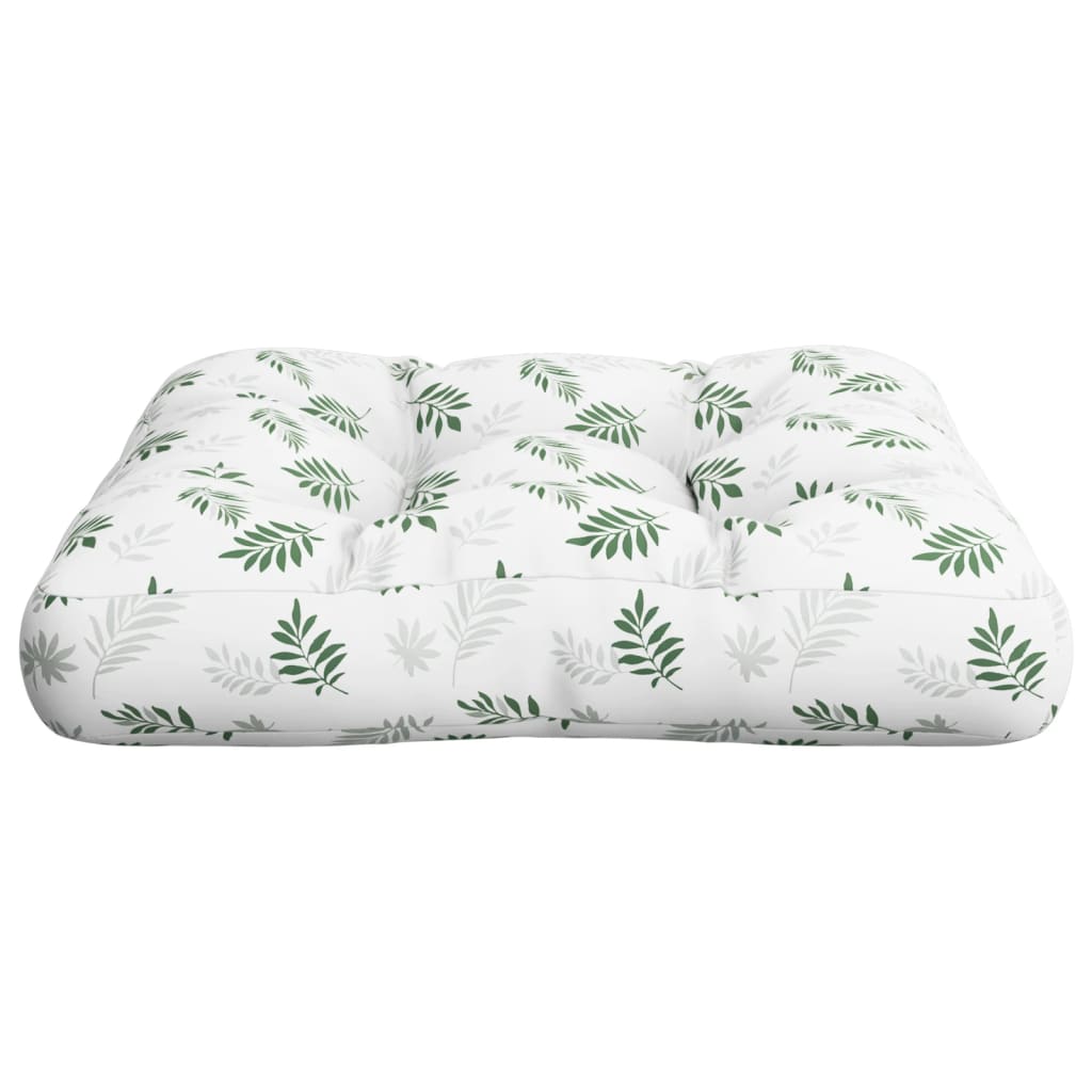Cuscino per Pallet con Motivo a Foglie 60x60x12 cm in Tessuto