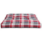 Cuscino per Pallet a Quadri Rossi 70x70x12 cm in Tessuto