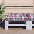 Cuscino per Pallet a Quadri Rossi 70x70x12 cm in Tessuto