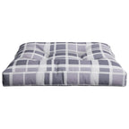 Cuscino per Pallet a Quadri Grigi 70x70x12 cm in Tessuto