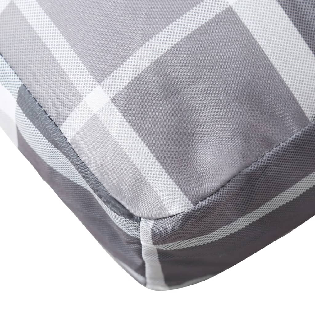 Cuscino per Pallet a Quadri Grigi 70x70x12 cm in Tessuto