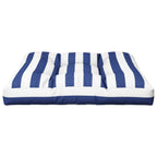 Cuscino per Pallet Strisce Bianche e Blu 70x70x12 cm in Tessuto