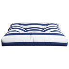 Cuscino per Pallet Strisce Bianche e Blu 70x70x12 cm in Tessuto