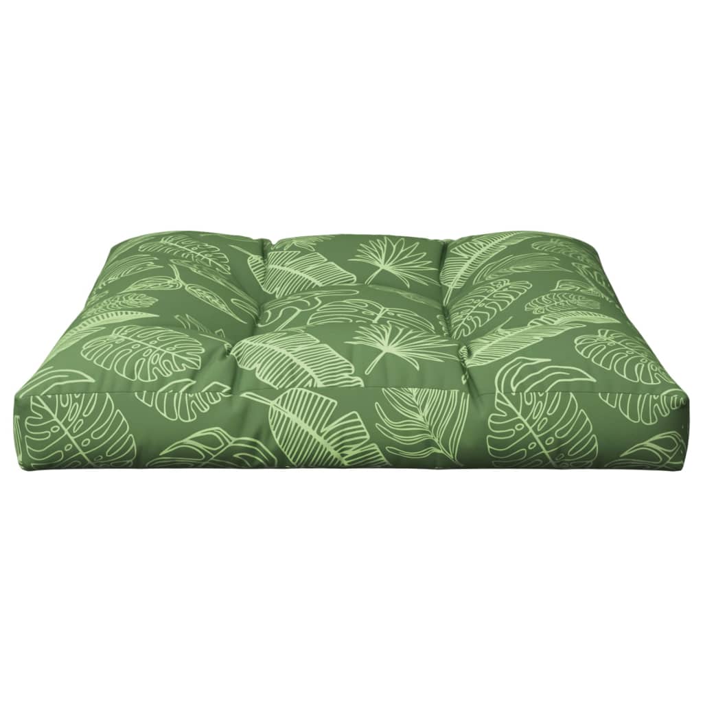 Cuscino per Pallet con Motivo a Foglie 70x70x12 cm in Tessuto