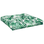 Cuscino per Pallet con Motivo a Foglie 80x80x12 cm in Tessuto