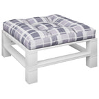 Cuscino per Pallet Motivo a Quadri Grigi 80x80x12 cm in Tessuto