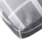 Cuscino per Pallet Motivo a Quadri Grigi 80x80x12 cm in Tessuto