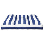 Cuscino per Pallet Strisce Bianche e Blu 80x80x12 cm in Tessuto