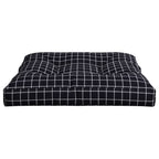 Cuscino per Pallet Motivo a Quadri Nero 80x80x12 cm in Tessuto
