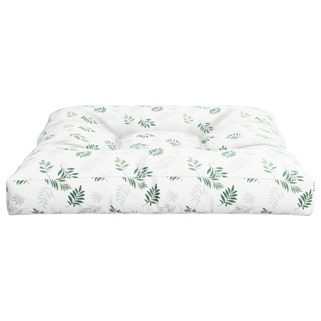 Cuscino per Pallet con Motivo a Foglie 80x80x12 cm in Tessuto