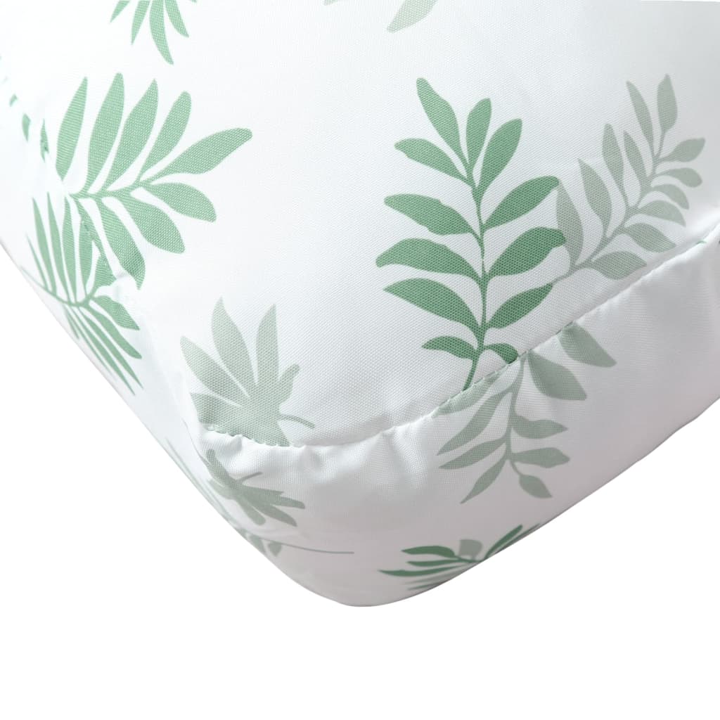 Cuscino per Pallet con Motivo a Foglie 80x80x12 cm in Tessuto