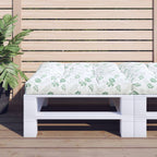 Cuscino per Pallet con Motivo a Foglie 80x80x12 cm in Tessuto