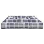 Cuscino per Pallet a Quadri Grigi 120x80x12 cm in Tessuto