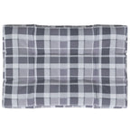 Cuscino per Pallet a Quadri Grigi 120x80x12 cm in Tessuto