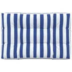 Cuscino per Pallet Strisce Bianche e Blu 120x80x12cm in Tessuto