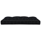 Cuscino per Pallet Motivo a Quadri Nero 120x80x12 cm in Tessuto