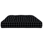 Cuscino per Pallet Motivo a Quadri Nero 120x80x12 cm in Tessuto