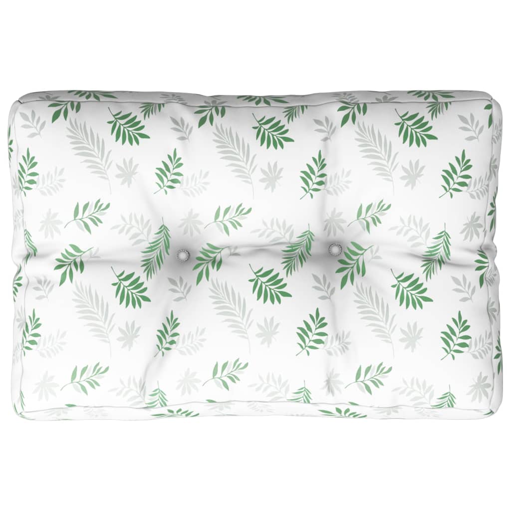 Cuscino per Pallet con Motivo a Foglie 60x40x12 cm in Tessuto