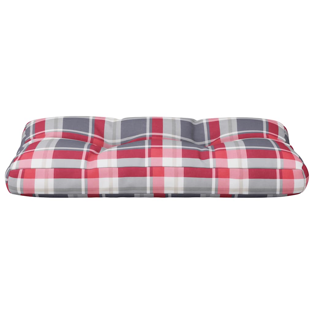 Cuscino per Pallet a Quadri Rossi 70x40x12 cm in Tessuto