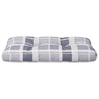 Cuscino per Pallet a Quadri Grigi 70x40x12 cm in Tessuto