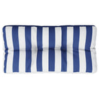 Cuscino per Pallet Strisce Bianche e Blu 70x40x12 cm in Tessuto