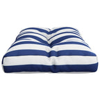 Cuscino per Pallet Strisce Bianche e Blu 70x40x12 cm in Tessuto