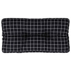 Cuscino per Pallet Motivo a Quadri Nero 70x40x12 cm in Tessuto