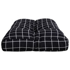 Cuscino per Pallet Motivo a Quadri Nero 70x40x12 cm in Tessuto