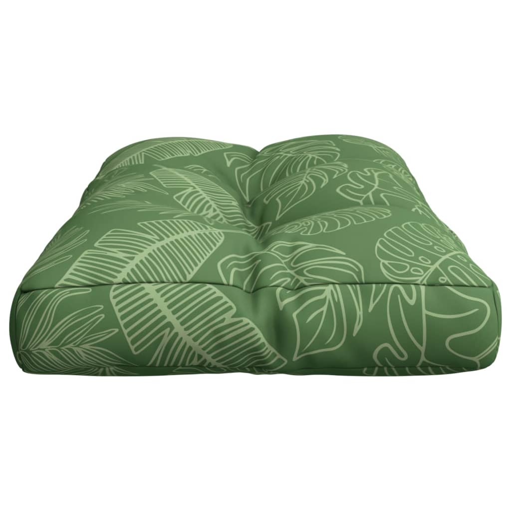 Cuscino per Pallet con Motivo a Foglie 70x40x12 cm in Tessuto