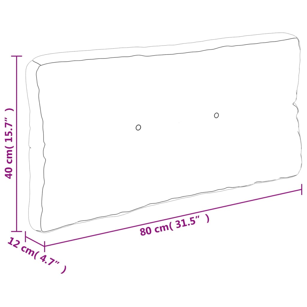 Cuscino per Pallet Verde Brillante 80x40x12 cm in Tessuto