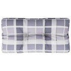 Cuscino per Pallet a Quadri Grigi 80x40x12 cm in Tessuto