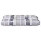 Cuscino per Pallet a Quadri Grigi 80x40x12 cm in Tessuto
