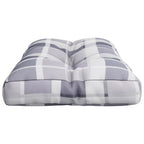 Cuscino per Pallet a Quadri Grigi 80x40x12 cm in Tessuto