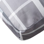 Cuscino per Pallet a Quadri Grigi 80x40x12 cm in Tessuto