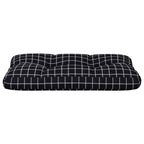 Cuscino per Pallet Motivo a Quadri Nero 80x40x12 cm in Tessuto
