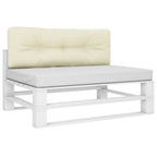 Cuscino per Pallet Crema 120x40x12 cm in Tessuto