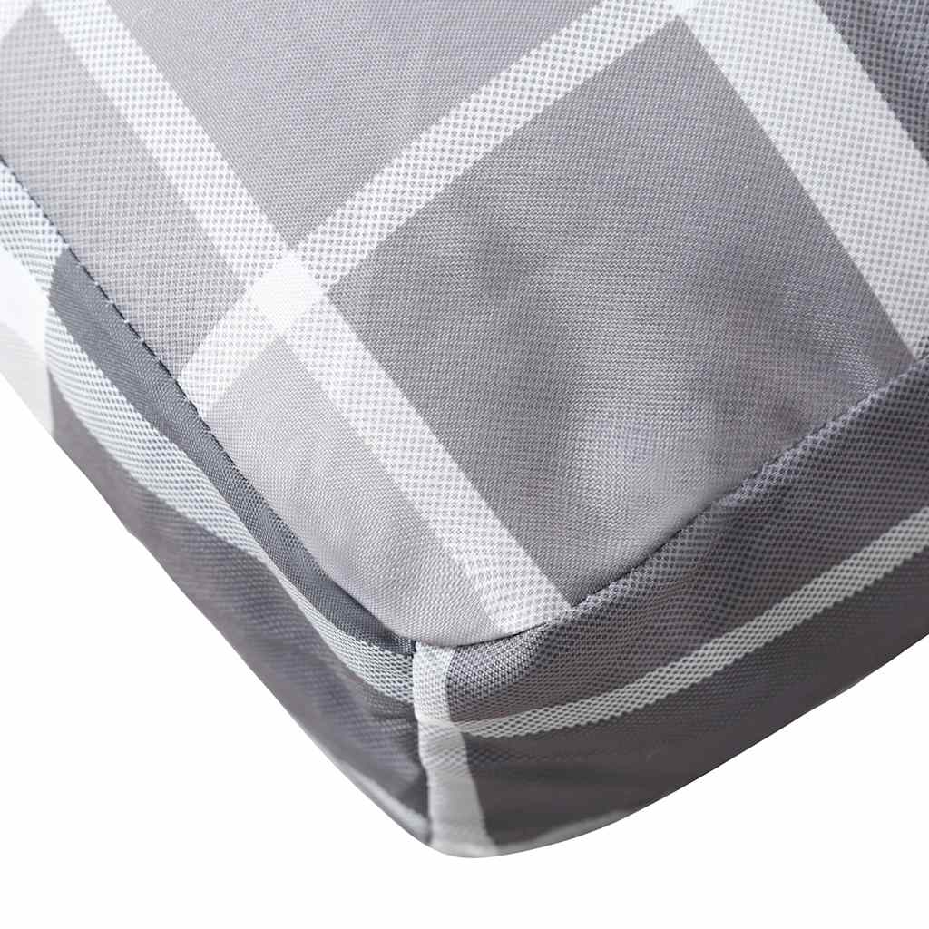 Cuscino per Pallet a Quadri Grigi 120x40x12 cm in Tessuto