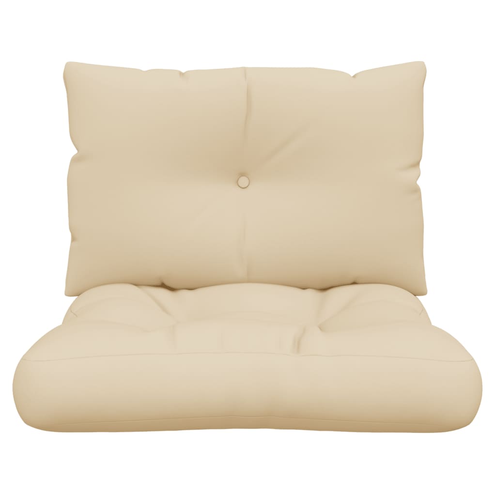 Cuscini per Pallet 2 pz Beige in Tessuto