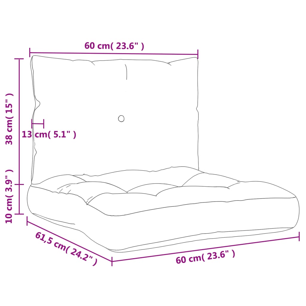 Cuscini per Pallet 2 pz Beige in Tessuto