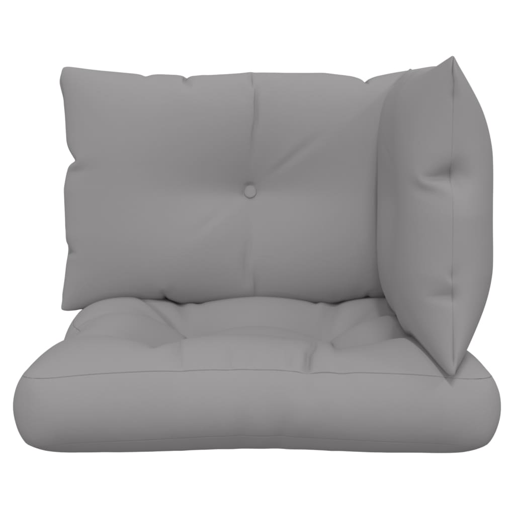Cuscini per Pallet 3 pz Grigi in Tessuto