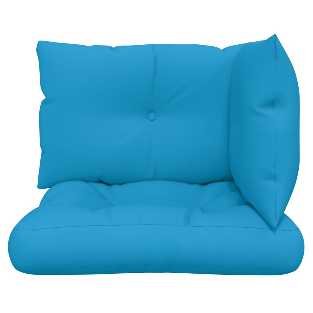 Cuscini per Pallet 3 pz Blu in Tessuto