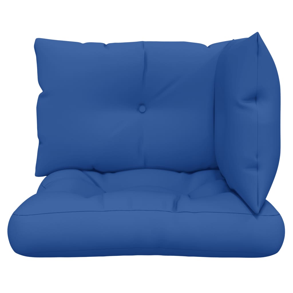 Cuscini per Pallet 3 pz Blu Reale in Tessuto